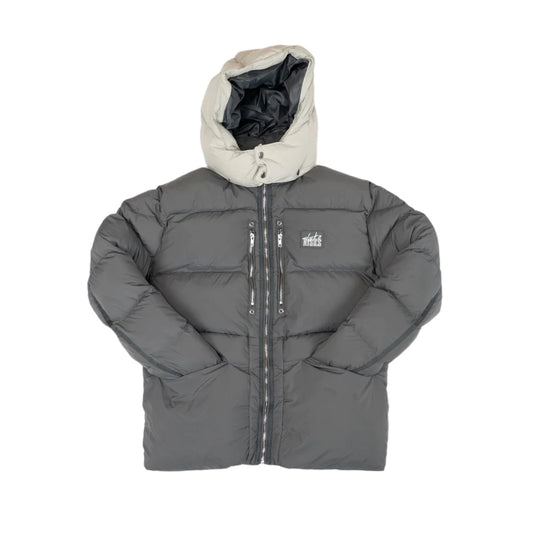 TAKE RISKS GREY/LIGHT GREY PUFFER COAT