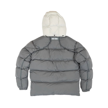 TAKE RISKS GREY/LIGHT GREY PUFFER COAT